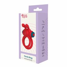 Dreamtoys Love Signal Thrill Ring silikonowy pierścień wibrujący USB, IPX6, czarny