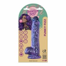 Bubblegum Blast Funky Fizz Purple Classic Jelly 19cm elastyczny model TPE z teksturą