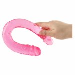 Bubblegum Blast Groovy Times Pink podwójny model żelowy 37,5 cm elastyczny TPE