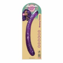 Bubblegum Blast Groovy Times Purple 37,5 cm podwójny model elastyczny TPE z anatomiczną strukturą