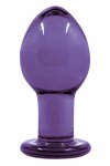 CRYSTAL MEDIUM PURPLE anatomiczny szklany korek borokrzemowy, fioletowy 7,8 cm