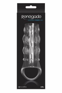 Renegade Power Cage Clear – elastyczny pierścień intymny TPE, dwustronna tekstura 15,2 cm