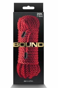Bound Rope Red – wytrzymała lina poliestrowa 7,6 m, intensywnie czerwona, gładka powierzchnia