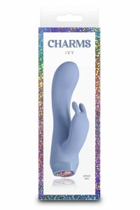 NS Novelties Charms Ivy Blue – kompaktowy masażer silikonowy LED, 10 trybów, niebieski