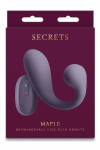 Secrets Maple Purple masażer intymny z podgrzewaniem, 2 silniki, pilot, silikon medyczny, 17,4 cm