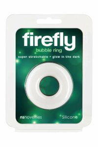 FIREFLY Bubble Ring Medium White silikonowy pierścień świecący M, elastyczny, 5 cm, biały