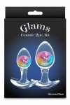 Cosmic Glams Zestaw 2 szt. Rainbow – silikonowe akcesoria z efektem szkła, tęczowe