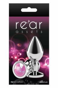 Rear Assets Silver Medium Pink Gem aluminiowy model z różowym kryształem, średni, 8,4 cm