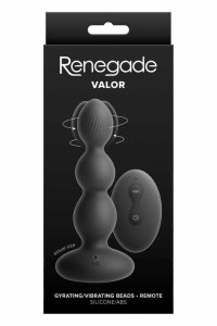 Renegade Valor Black wibrujący system kulkowy, silikon/ABS, pilot, wodoodporny, USB