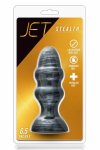 JET Stealth Carbon Metallic Black – anatomiczna wtyczka PVC z przyssawką, 16,5 cm
