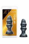 JET Stealth Carbon Metallic Black – anatomiczna wtyczka PVC z przyssawką, 16,5 cm