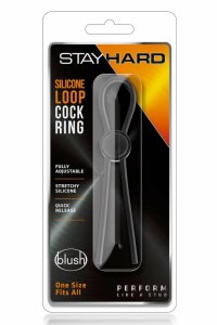 STAY HARD Silicone Loop – regulowany pierścień silikonowy typu lasso, czarny