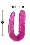 B Yours Double Headed Pink – elastyczny model dwustronny PVC, kształt U, 45,7 cm