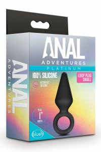 Blush Novelties Anal Adventures Platinum Loop Plug Small – silikonowy model z pierścieniem, 7,6 cm