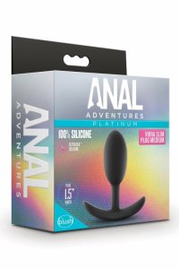 Blush Novelties Anal Adventures Platinum Vibra Slim Plug Medium – silikonowy model z obciążeniem
