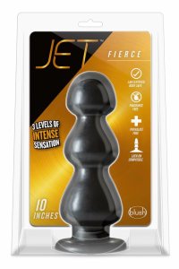 JET Fierce Carbon Metallic Black – anatomiczny plug XL z systemem Lock On, PVC, 25,4 cm