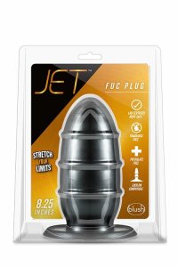 JET Fuc Plug Black XL – czarny korek intymny Lock On, anatomiczny model PVC, 21 cm