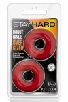 STAY HARD Donut Rings Oversized Red – wytrzymałe, grubsze pierścienie TPE 2 szt., czerwone