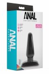 Anal Adventures Basic Plug Medium – anatomiczny model PVC, czarny, szeroka podstawa, 12 cm