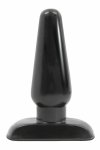 Anal Adventures Basic Plug Medium – anatomiczny model PVC, czarny, szeroka podstawa, 12 cm