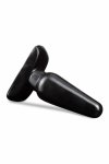 Anal Adventures Basic Plug Medium – anatomiczny model PVC, czarny, szeroka podstawa, 12 cm