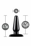 Anal Adventures Basic Plug Medium – anatomiczny model PVC, czarny, szeroka podstawa, 12 cm