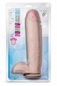 Blush AU NATUREL HUGE 10 cali waniliowy model z przyssawką, X5 Plus TPE, Sensa Feel®