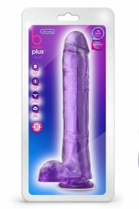 Blush B Yours Plus Hefty N’ Hung Purple model z przyssawką 35,6 cm, TPE, przezroczysty fiolet