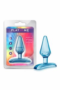 Blush Play With Me Jolly Plug Blue kompaktowy anatomiczny korek TPE, niebieski, szeroka podstawa