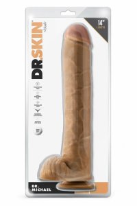 DR. SKIN Dr. Michael 14” model anatomiczny z przyssawką, PVC, tan, 35,5 cm, kompatybilny z uprzężami