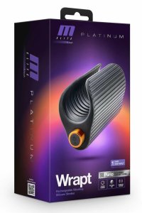 M ELITE PLATINUM WRAPT Black silikonowa maszyna intymna z wibracjami, 10 trybów, otwarta konstrukcja