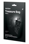 Satisfyer Treasure Bag L Black, woreczek ochronny na akcesoria, rozmiar L, czarny, ściągacz