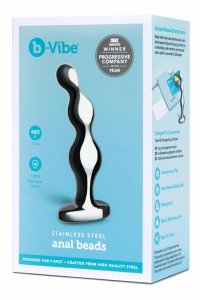 b-Vibe Stainless Steel Anal Beads, stalowe kulki anatomiczne, 3 rozmiary, 480g