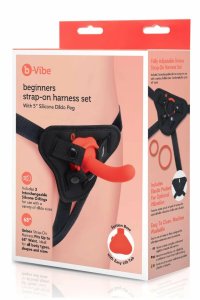 b-Vibe Beginners Strap-On Harness Set 5” silikonowy zestaw z uprzężą i O-ringami