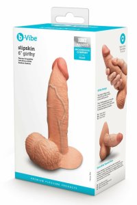 b-Vibe SLIPSKIN 6 INCH GIRTHY silikonowy model anatomiczny, elastyczny, 15,4 cm