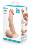 b-Vibe SlipSkin 8” Curved Cream - silikonowy model anatomiczny, szeroka baza, realistyczny