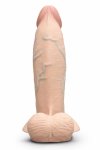 b-Vibe SlipSkin Realistic Silicone 9” Girthy Cream - model anatomiczny premium, kompatybilny z uprzężami