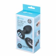 b-Vibe 3.5" Light Up Plug czarny silikonowy model z podświetleniem LED i pilotem