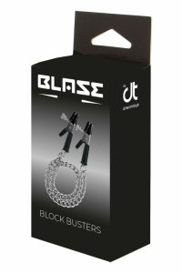 BLAZE BLOCK BUSTERS – regulowane klamry z łańcuszkiem, metal/PVC, system śrubowy, 6 cm