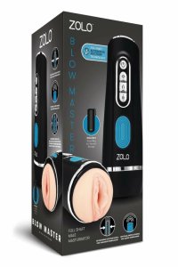 ZOLO Blow Master maszyna intymna z regulacją siły ssania, dźwiękiem i teksturowanym wkładem 24,8 cm
