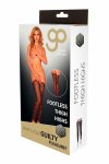 Guilty Pleasure GP Printed Footless Thigh Highs L czarno-czerwone pończochy bez stop Datex