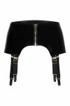 GUILTY PLEASURE Midnight Suspender Belt czarny S Datex, zamek z przodu, 4 paski do pończoch