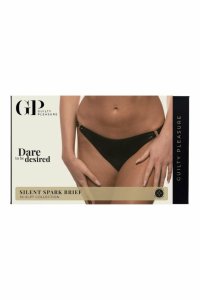 GUILTY PLEASURE Silent Spark Brief Black XL klasyczne majtki Datex ze złotymi akcentami