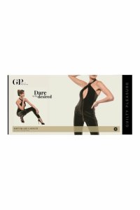 GUILTY PLEASURE Soft Blaze Catsuit Black L – Datex, bez rękawów, halter, złoty zamek