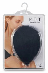 FIT CLOTH Biustonosz samoprzylepny silikonowy czarny Cup B wielorazowy, Figure Improving, bez ramiączek