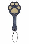 SPORTSHEETS Cougar Paw Paddle niebiesko-złota panterka, 28 cm, wzmocniona ekoskóra