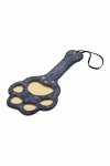 SPORTSHEETS Cougar Paw Paddle niebiesko-złota panterka, 28 cm, wzmocniona ekoskóra