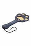SPORTSHEETS Cougar Paw Paddle niebiesko-złota panterka, 28 cm, wzmocniona ekoskóra