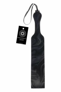 SPORTSHEETS Velvet Noir Loop Paddle czarna paddle 42 cm, wegańska skóra, pętla