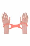 PEACHES 'N CREAME Large Silicone Cuffs brzoskwiniowe, silikonowe, 27 cm, bez zapięć
